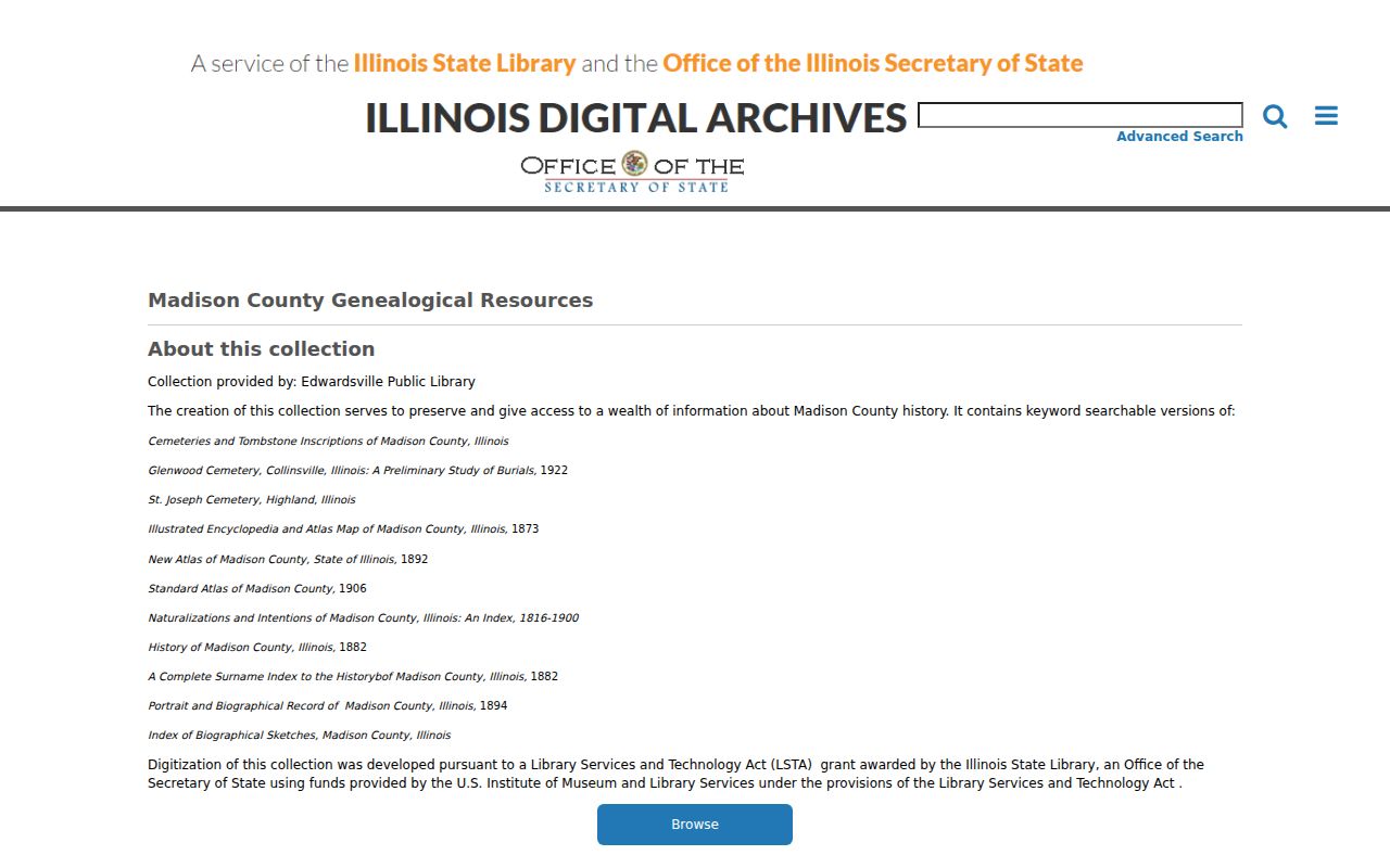 Edwardsville city directory companion records in Illinois Digital Archives