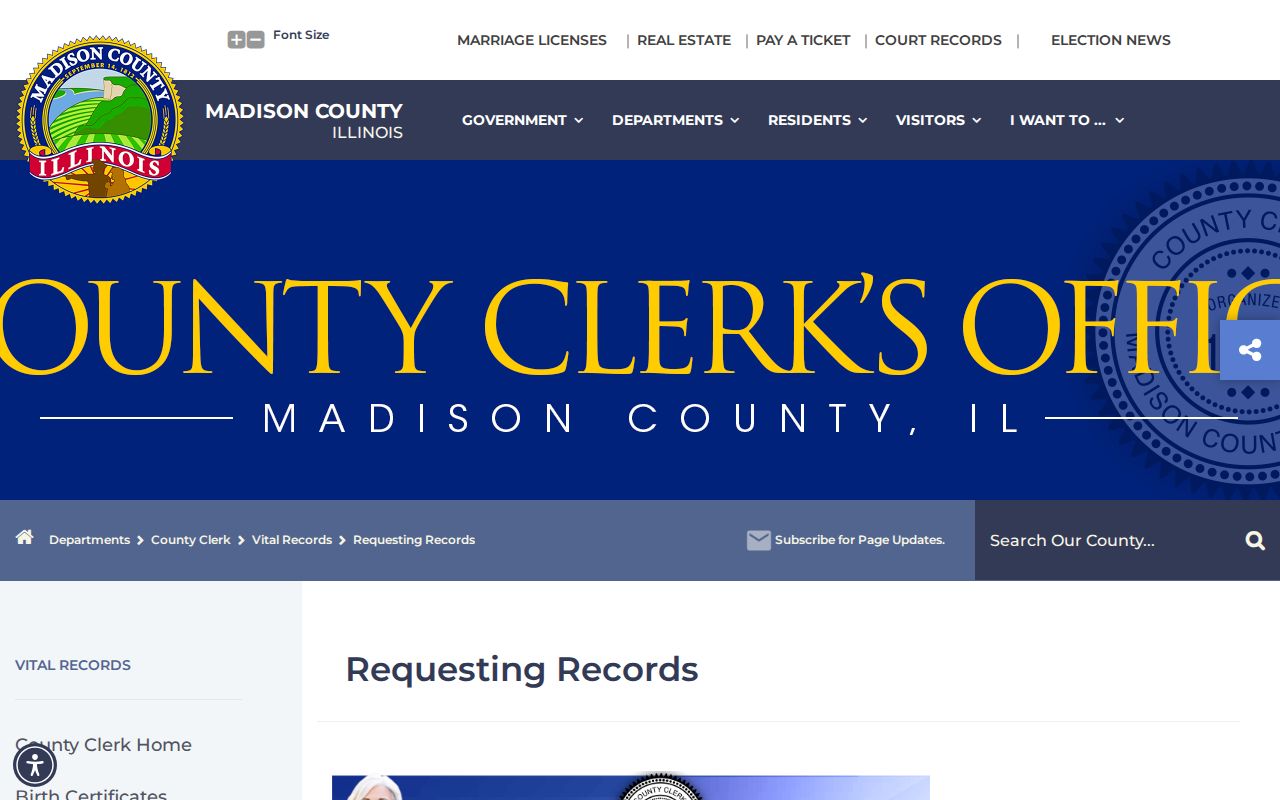 Madison County vital record request options for Edwardsville residents