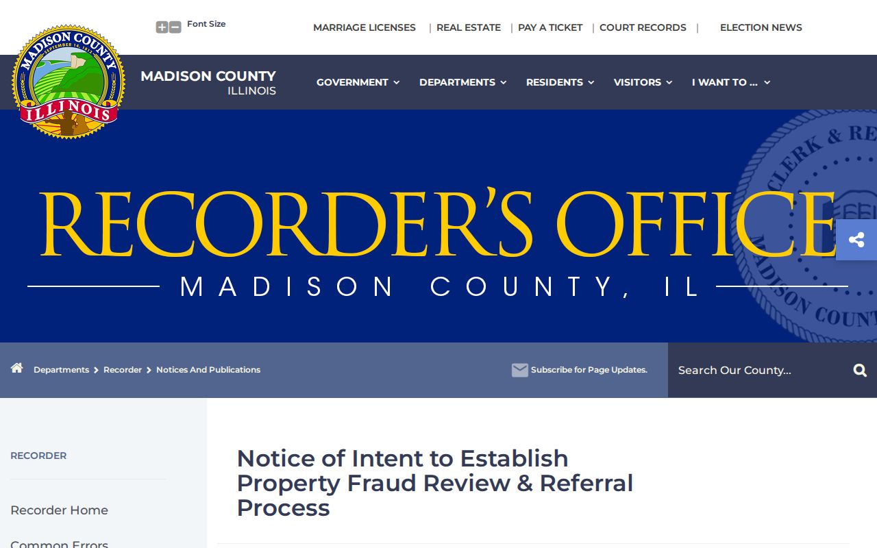 Edwardsville neighbors Recorder notices and property process