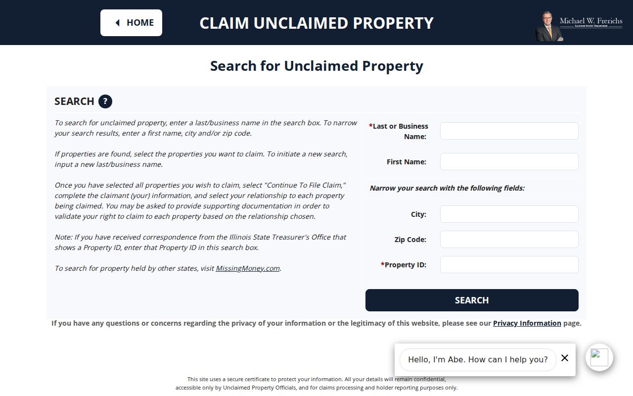 Edwardsville resident lookup through the Illinois I-CASH search