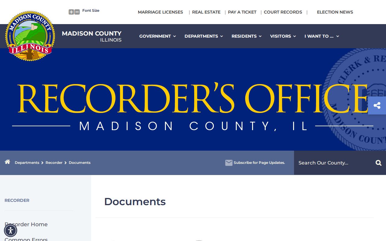 Edwardsville street directory Recorder document types