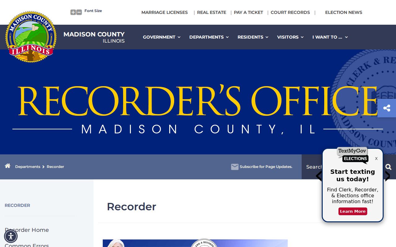 Edwardsville street directory Madison County Recorder office route