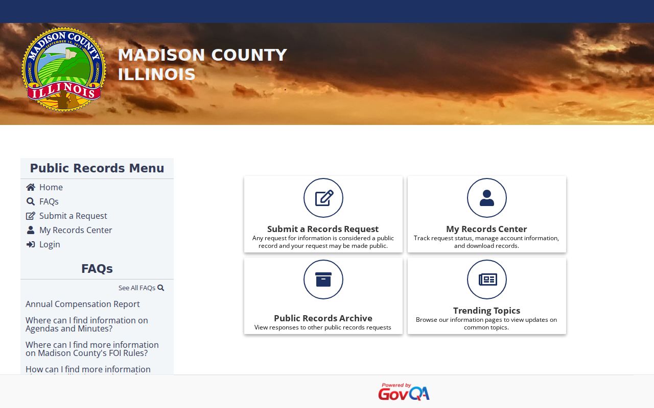 Edwardsville ZIP code directory view of Madison County public records requests